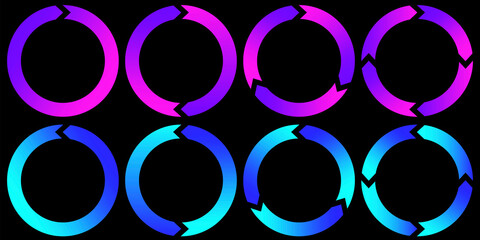 Round shape. Light banner. Dark background. Arrow icon. Stock image. EPS 10.