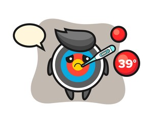 Target archery mascot character with fever condition