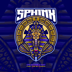 Sphinx Egyptian God mascot Logo template