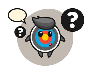 Cartoon illustration of target archery with the question mark