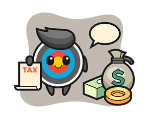 Character cartoon of target archery as a accountant