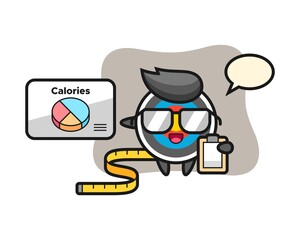 Illustration of target archery mascot as a dietitian