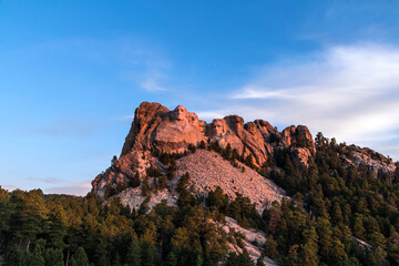 The four iconic presidents' face carved in Mt.Rushmore National Monument in South Dakota.