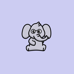 Nerd elephant cute mascot design