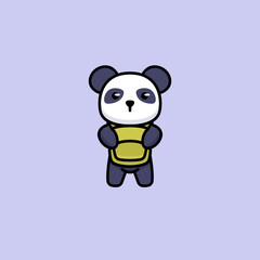 Cute panda nerd student mascot design