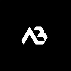 Initial Letter AB logo design futuristic