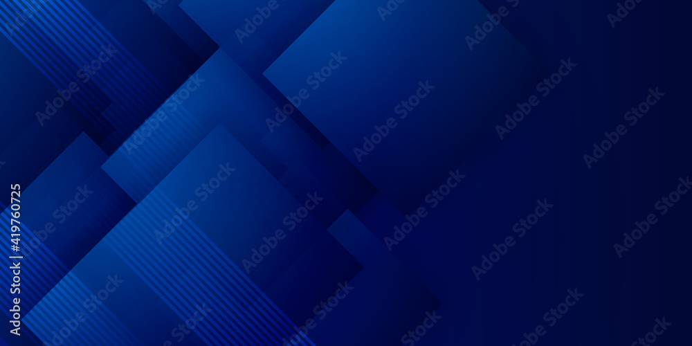 Fototapete modern abstract blue square background with 3d concept. modern blue abstract presentation background