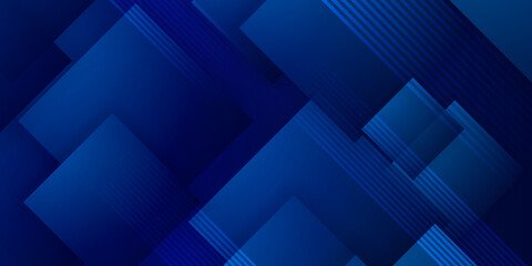 Obraz premium Modern abstract blue square background with 3d concept. Modern blue abstract presentation background with shadow 3d layered light rectangle. Vector illustration design for presentation, banner, cover