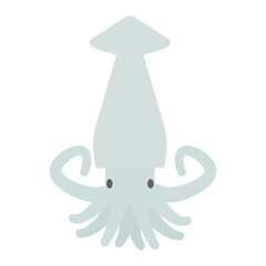 シンプルでかわいいイカのイラスト フラット