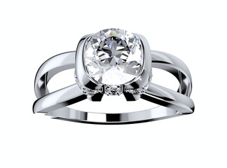 Diamond Engagement Ring 3D Rendering-RPSV003