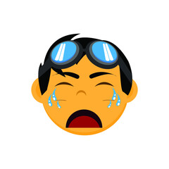Crying face character emoticons