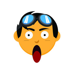 shocked and hysterical face of character emoticons