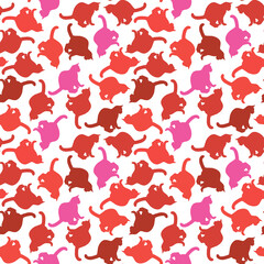 Seamless texture or endless pattern - colored cats. Wallpaper, background for a site or blog, textiles, packaging.