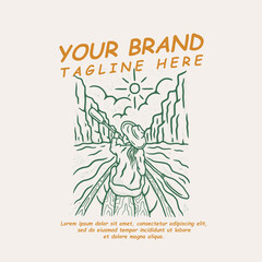 vintage line art illustration of an adventurous