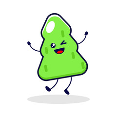 Grass jump cute character illustration