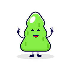 Grass smile cute character illustration