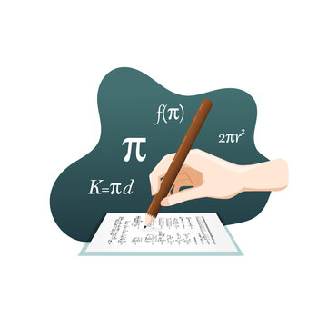 The International Day of Mathematics (IDM) illustration with PI formula concept.