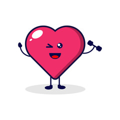 Love strong cute character illustration