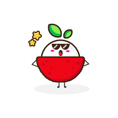 Lychee cool cute character illustration
