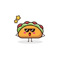 Taco cool cute character illustration simple