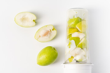 Healthy drink milk jujube smoothie on white background