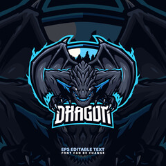 Elemental Dragon Mascot logo Template