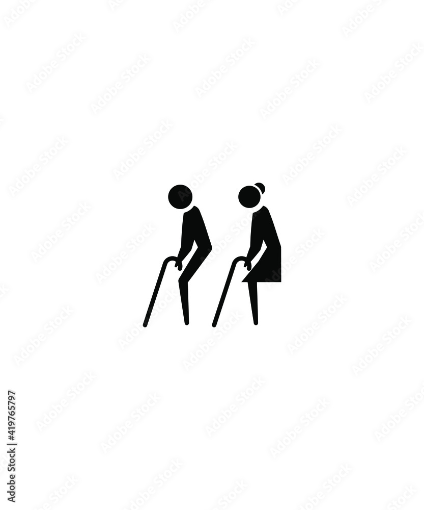 Poster old couple icon,vector best flat icon.