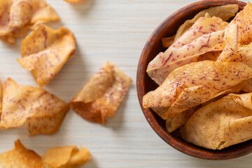 Taro Chips - fried or baked sliced taro