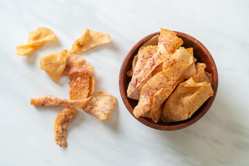 Taro Chips - fried or baked sliced taro