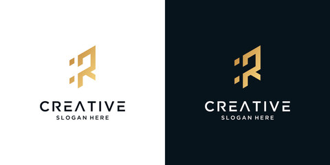 Abstract letter R logo design vector