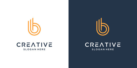 Initial letter B logo design inspiration