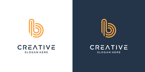 Minimalist elegant letter B logo design inspiration © suneo_99