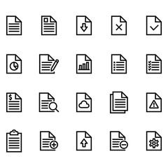 Files icons set vector graphic illustration