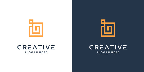 Abstract letter B logo design vector