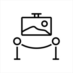 Black line icon for exhibitions