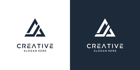 Abstract letter A logo design inspiration