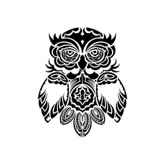 Owl from patterns. Good for tattoos or prints. Vector