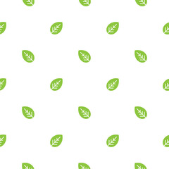 Seamless floral pattern. Green leaves texture on white background.
