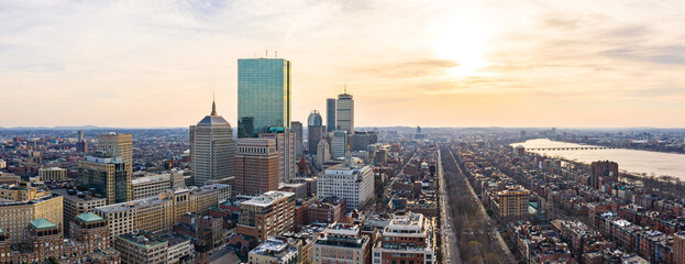 Panorama of Boston Skyline  - obrazy, fototapety, plakaty