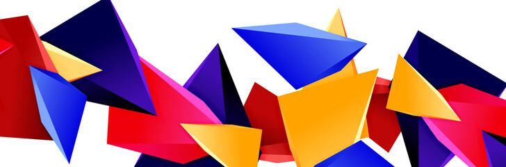 Triangle mosaic abstract background, 3d triangular low poly shapes. Geometric vector illustration for covers, banners, flyers and posters and other