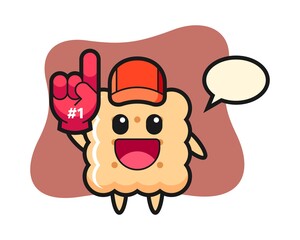 Cracker illustration cartoon with number 1 fans glove