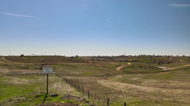 Wild flight over Prairie City Off-Highway motor vehicle recreation at the base of the Sierra Nevada foothills