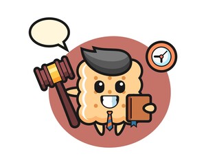 Mascot cartoon of cracker as a judge