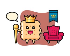 Mascot cartoon of cracker as a king