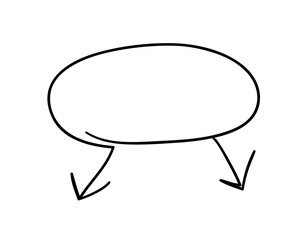 Hand drawn object for design use. Black doodle circle frame and arrows on transparent background. Abstract  drawing. Vector art illustration