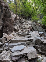 Rocky path up a moutain