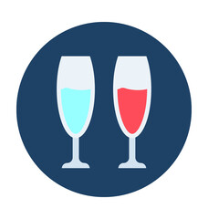 Champagne Glasses Vector Icon