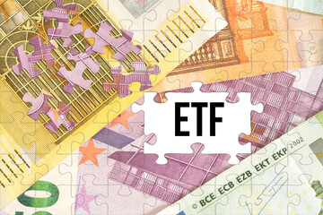 Euro Geldscheine und ETF Exchange Traded Fund