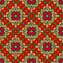 Geometric vector pattern with triangular elements. Seamless abstract ornament for wallpapers and backgrounds. 