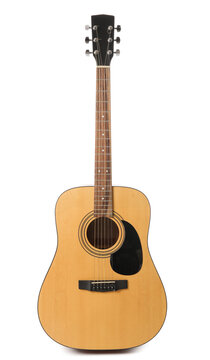 Acoustic Guitar On White Background